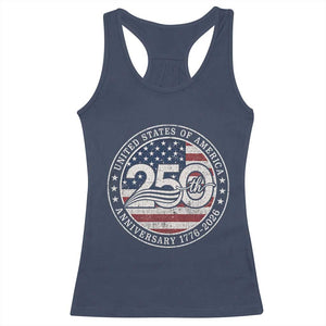 United States of America 250th Anniversary Vintage Seal Racerback Tank Top Distressed American Flag 1776 to 2026 Semiquincentennial Patriotic TS02 Navy Print Your Wear