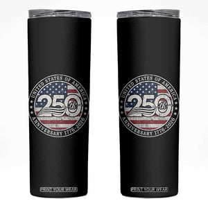 United States of America 250th Anniversary Vintage Seal Skinny Tumbler Distressed American Flag 1776 to 2026 Semiquincentennial Patriotic TS02 Black Print Your Wear