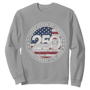 United States of America 250th Anniversary Vintage Seal Sweatshirt Distressed American Flag 1776 to 2026 Semiquincentennial Patriotic TS02 Sport Gray Print Your Wear
