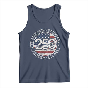United States of America 250th Anniversary Vintage Seal Tank Top Distressed American Flag 1776 to 2026 Semiquincentennial Patriotic TS02 Navy Print Your Wear