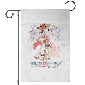 Celebrating 250 Years of American Spirit Flamingo Garden Flag Cute Patriotic Tropical Bird Summer Landmarks Fireworks TS02 White Print Your Wear