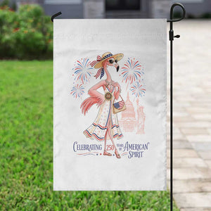 Celebrating 250 Years of American Spirit Flamingo Garden Flag Cute Patriotic Tropical Bird Summer Landmarks Fireworks TS02 Print Your Wear
