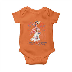 Celebrating 250 Years of American Spirit Flamingo Baby Onesie Cute Patriotic Tropical Bird Summer Landmarks Fireworks TS02 Orange Print Your Wear