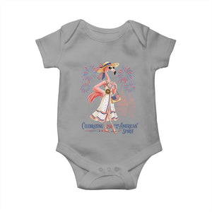 Celebrating 250 Years of American Spirit Flamingo Baby Onesie Cute Patriotic Tropical Bird Summer Landmarks Fireworks TS02 Sport Gray Print Your Wear