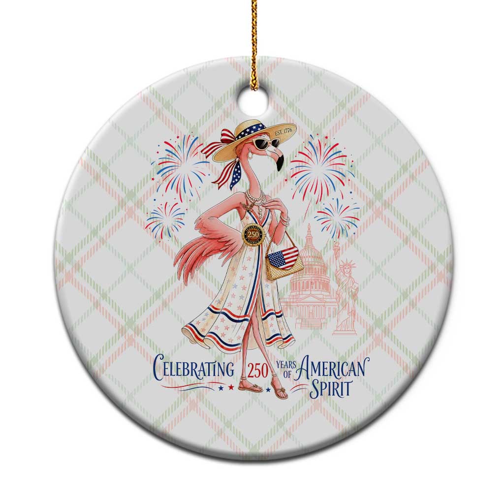 Celebrating 250 Years of American Spirit Flamingo Ceramic Ornament Cute Patriotic Tropical Bird Summer Landmarks Fireworks TS02 1pc Christmas Plaid Print Your Wear
