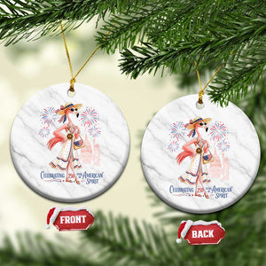 Celebrating 250 Years of American Spirit Flamingo Ceramic Ornament Cute Patriotic Tropical Bird Summer Landmarks Fireworks TS02 1pc White Marble Print Your Wear