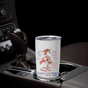 Celebrating 250 Years of American Spirit Flamingo Tumbler Cup Cute Patriotic Tropical Bird Summer Landmarks Fireworks TS02 Print Your Wear
