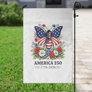America 250 Patriotic Butterfly Floral Graphic Garden Flag American Flag Wings Watercolor Wildflowers 1776 to 2026 Semiquincentennial TS02 Print Your Wear