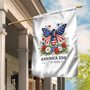 America 250 Patriotic Butterfly Floral Graphic Garden Flag American Flag Wings Watercolor Wildflowers 1776 to 2026 Semiquincentennial TS02 Print Your Wear