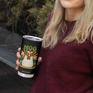Retro Moo Chicken Wearing Sunglasses Graphic Tumbler Cup Funny Groovy Farm Animal Pun Vintage Sunburst TS02 Print Your Wear