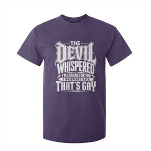 The Devil Whispered I Whispered Back That's Gay T Shirt For Kid Funny Sarcastic Gothic Meme Parody