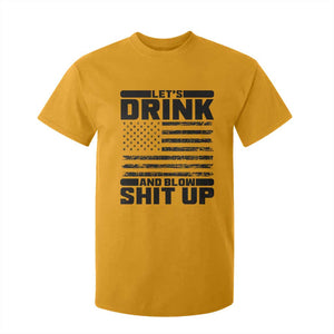 Patriotic 4th of July Fireworks Funny Drinking Party T Shirt For Kid Let's Drink And Blow Shit Up Gag Gift