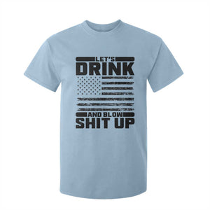 Patriotic 4th of July Fireworks Funny Drinking Party T Shirt For Kid Let's Drink And Blow Shit Up Gag Gift