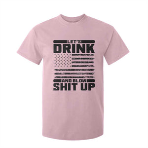Patriotic 4th of July Fireworks Funny Drinking Party T Shirt For Kid Let's Drink And Blow Shit Up Gag Gift