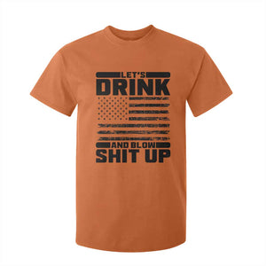 Patriotic 4th of July Fireworks Funny Drinking Party T Shirt For Kid Let's Drink And Blow Shit Up Gag Gift