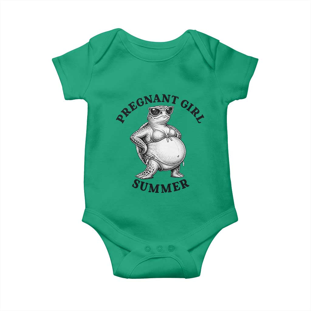 Funny Pregnant Girl Summer Turtle Baby Onesie Cute Stipple Maternity Bikini Sea Turtle Beach