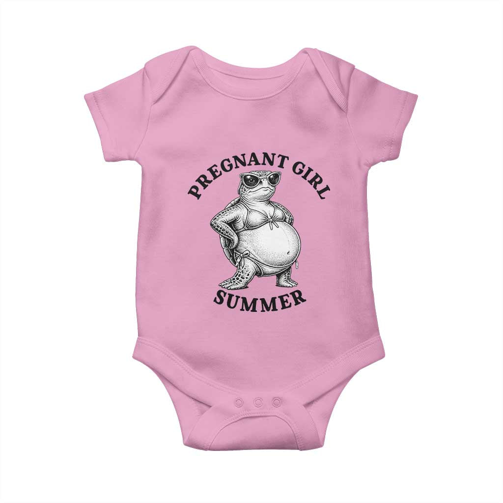Funny Pregnant Girl Summer Turtle Baby Onesie Cute Stipple Maternity Bikini Sea Turtle Beach