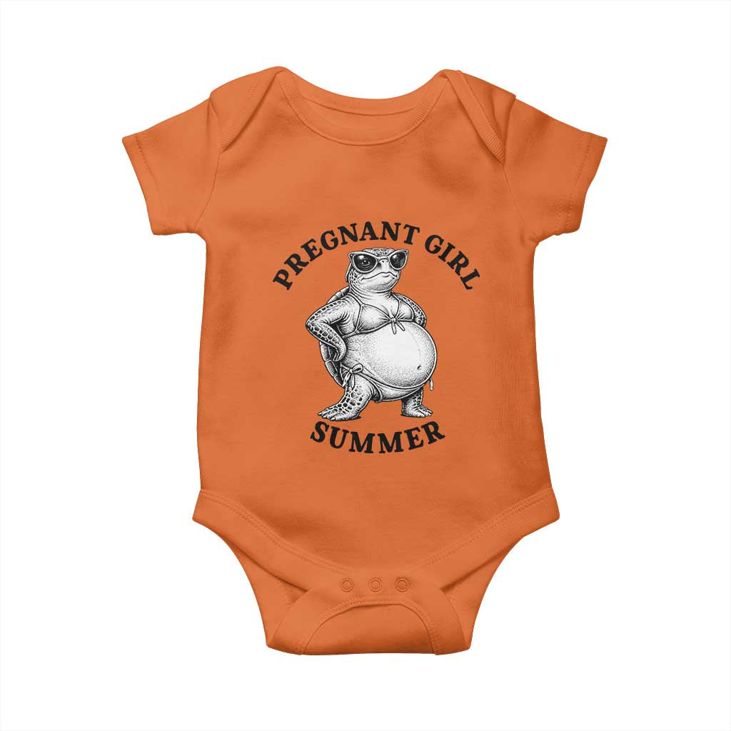 Funny Pregnant Girl Summer Turtle Baby Onesie Cute Stipple Maternity Bikini Sea Turtle Beach