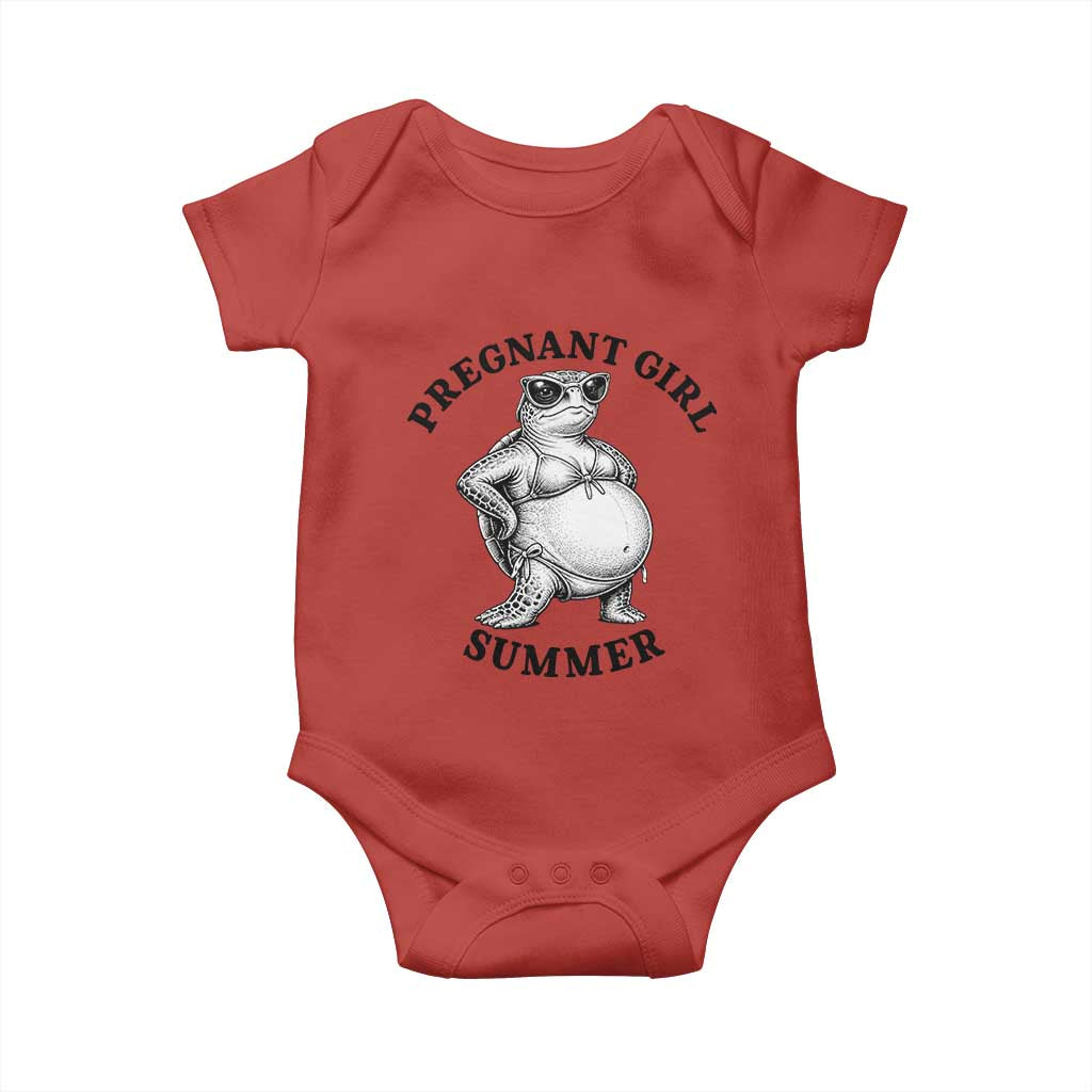Funny Pregnant Girl Summer Turtle Baby Onesie Cute Stipple Maternity Bikini Sea Turtle Beach