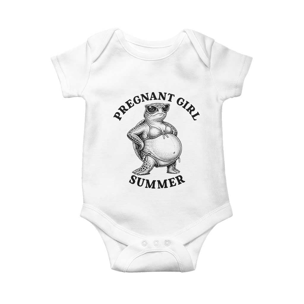 Funny Pregnant Girl Summer Turtle Baby Onesie Cute Stipple Maternity Bikini Sea Turtle Beach