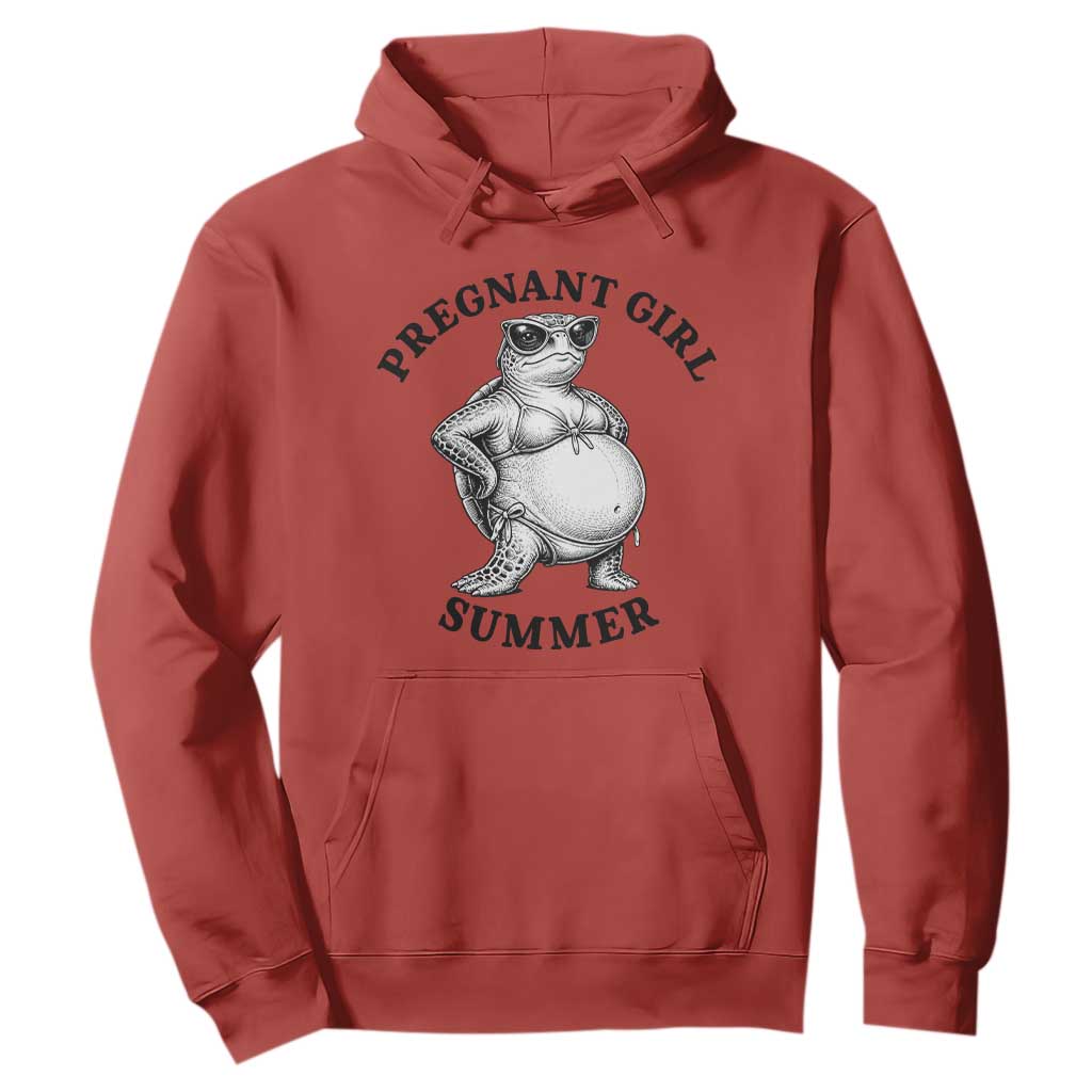 Funny Pregnant Girl Summer Turtle Hoodie Cute Stipple Maternity Bikini Sea Turtle Beach