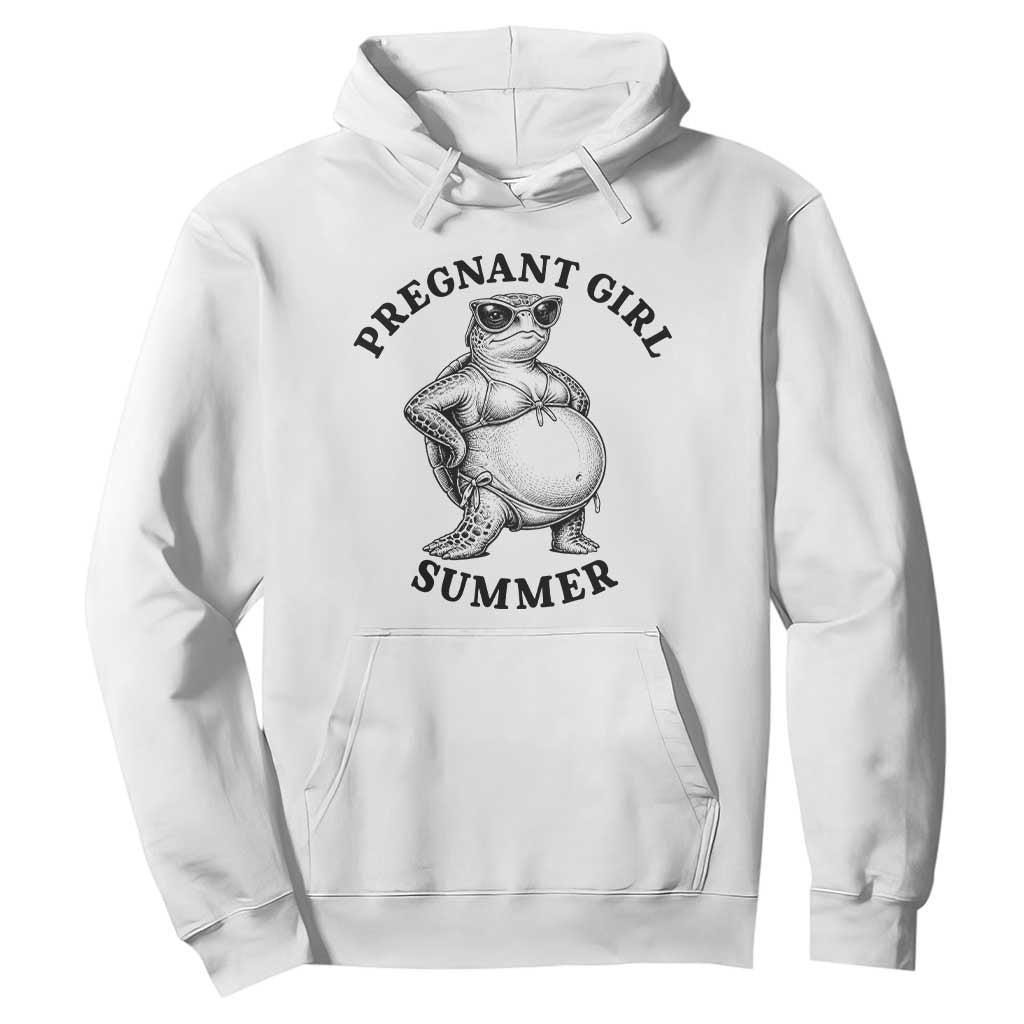 Funny Pregnant Girl Summer Turtle Hoodie Cute Stipple Maternity Bikini Sea Turtle Beach