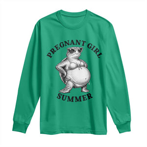 Funny Pregnant Girl Summer Turtle Long Sleeve Shirt Cute Stipple Maternity Bikini Sea Turtle Beach