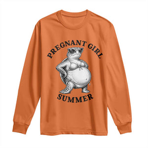 Funny Pregnant Girl Summer Turtle Long Sleeve Shirt Cute Stipple Maternity Bikini Sea Turtle Beach