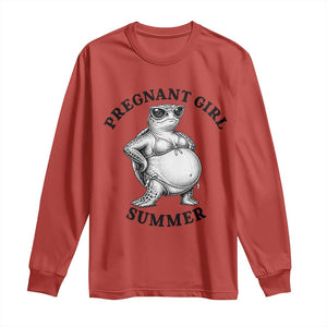 Funny Pregnant Girl Summer Turtle Long Sleeve Shirt Cute Stipple Maternity Bikini Sea Turtle Beach