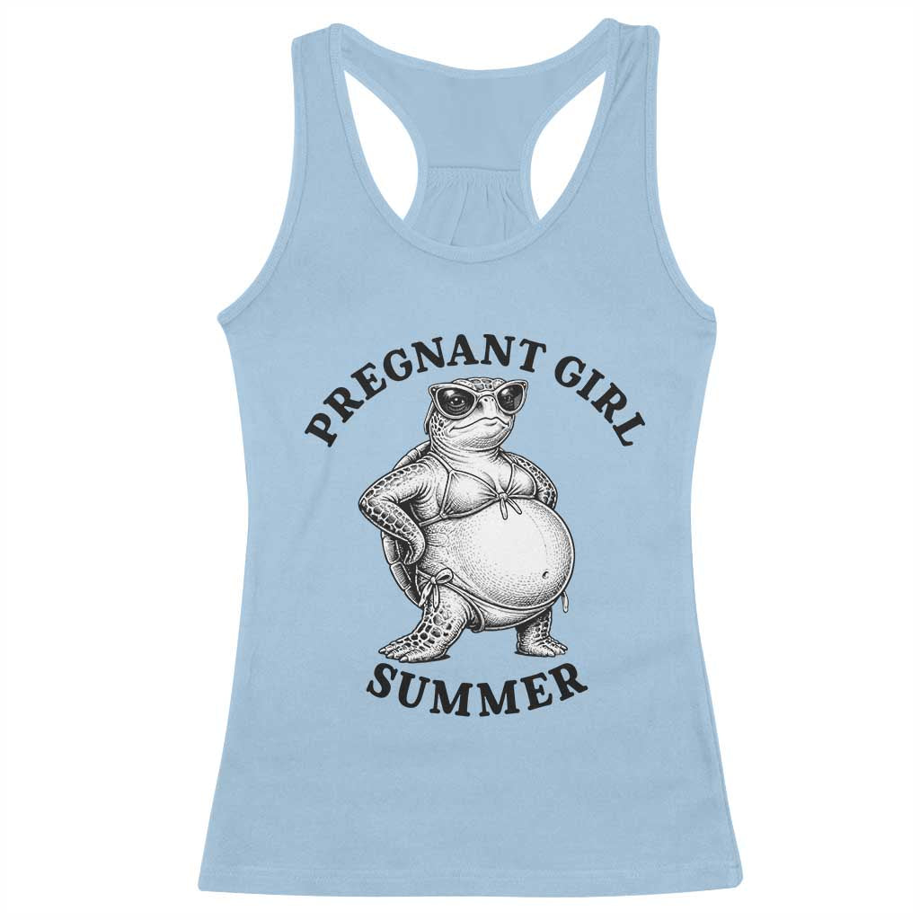 Funny Pregnant Girl Summer Turtle Racerback Tank Top Cute Stipple Maternity Bikini Sea Turtle Beach