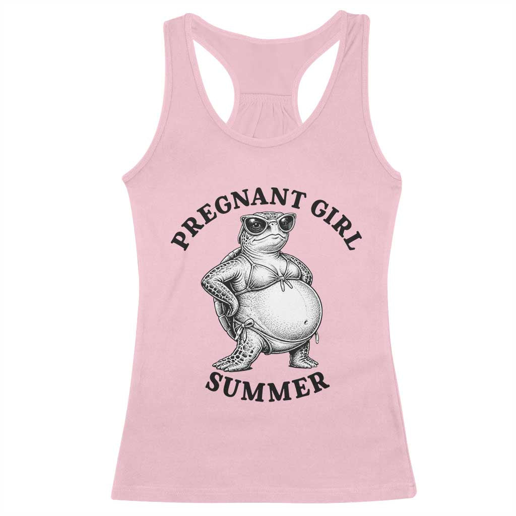Funny Pregnant Girl Summer Turtle Racerback Tank Top Cute Stipple Maternity Bikini Sea Turtle Beach