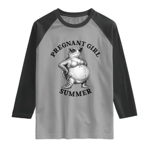 Funny Pregnant Girl Summer Turtle Raglan Shirt Cute Stipple Maternity Bikini Sea Turtle Beach