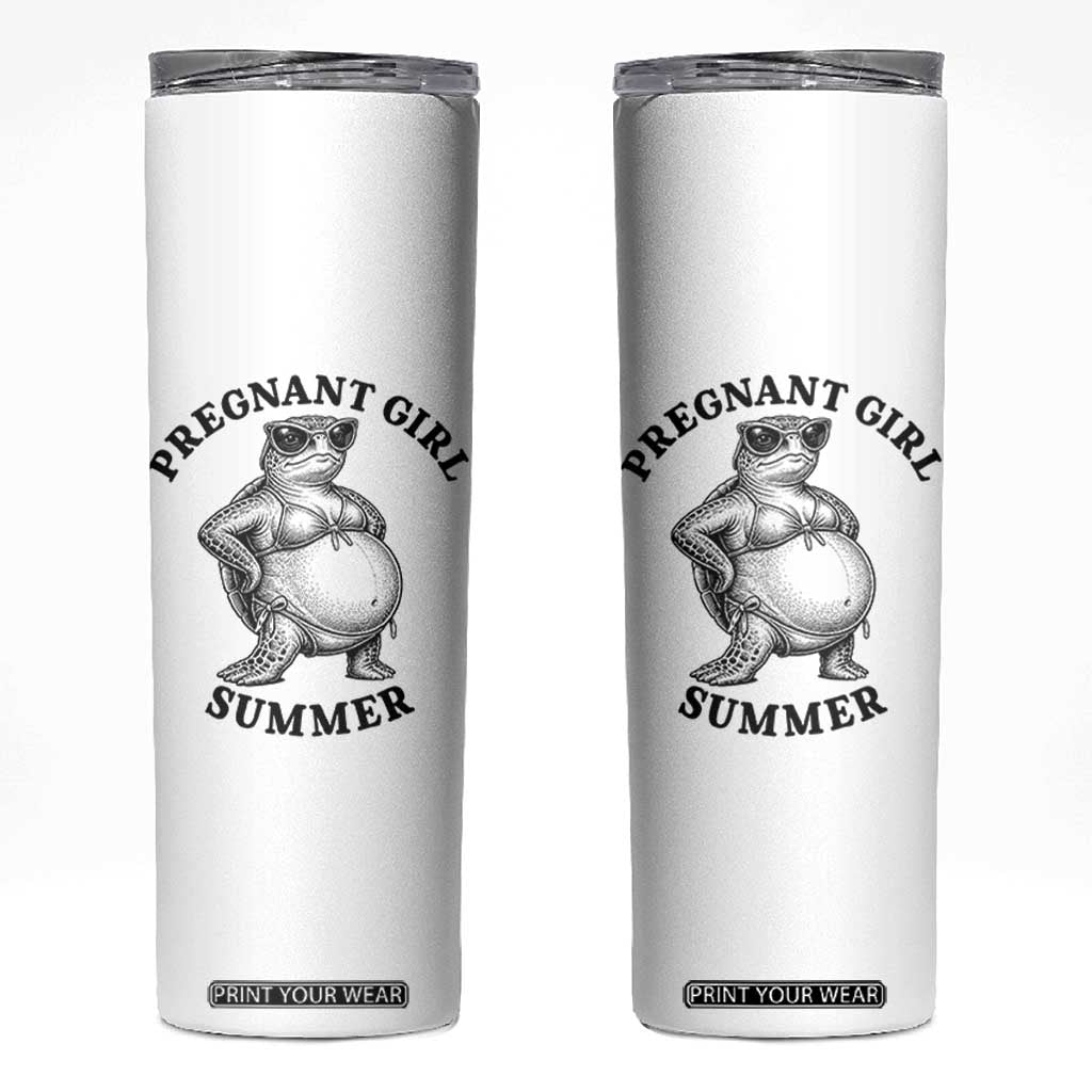 Funny Pregnant Girl Summer Turtle Skinny Tumbler Cute Stipple Maternity Bikini Sea Turtle Beach
