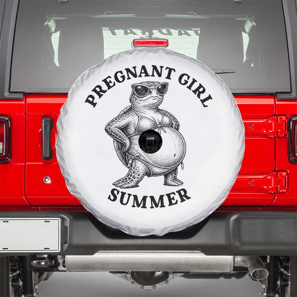 Funny Pregnant Girl Summer Turtle Spare Tire Cover Cute Stipple Maternity Bikini Sea Turtle Beach