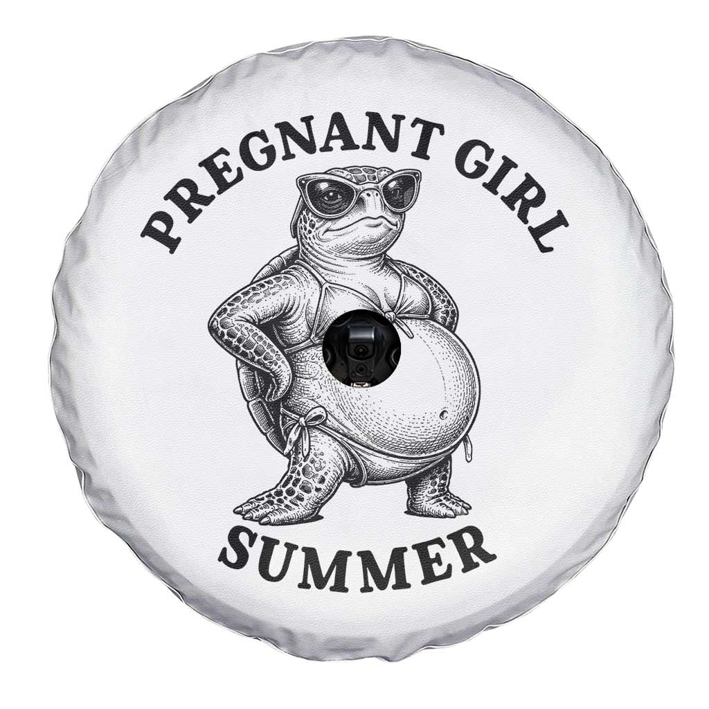 Funny Pregnant Girl Summer Turtle Spare Tire Cover Cute Stipple Maternity Bikini Sea Turtle Beach