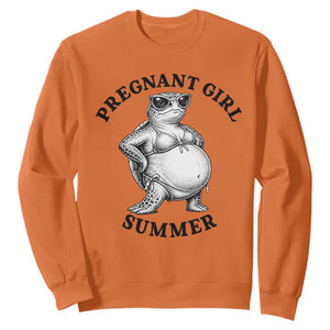 Funny Pregnant Girl Summer Turtle Sweatshirt Cute Stipple Maternity Bikini Sea Turtle Beach