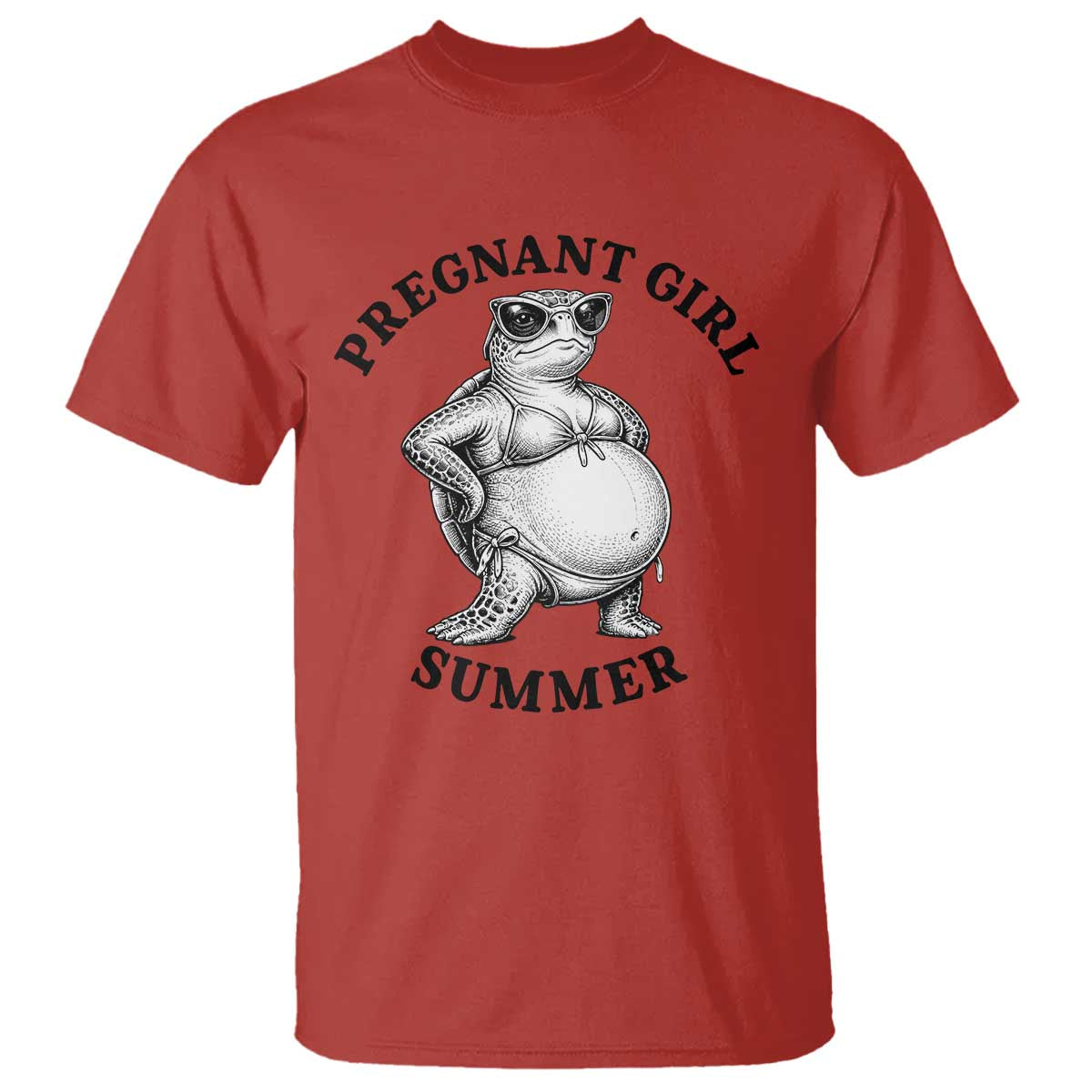 Funny Pregnant Girl Summer Turtle T Shirt Cute Stipple Maternity Bikini Sea Turtle Beach