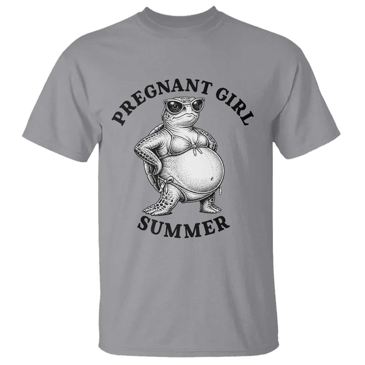 Funny Pregnant Girl Summer Turtle T Shirt Cute Stipple Maternity Bikini Sea Turtle Beach