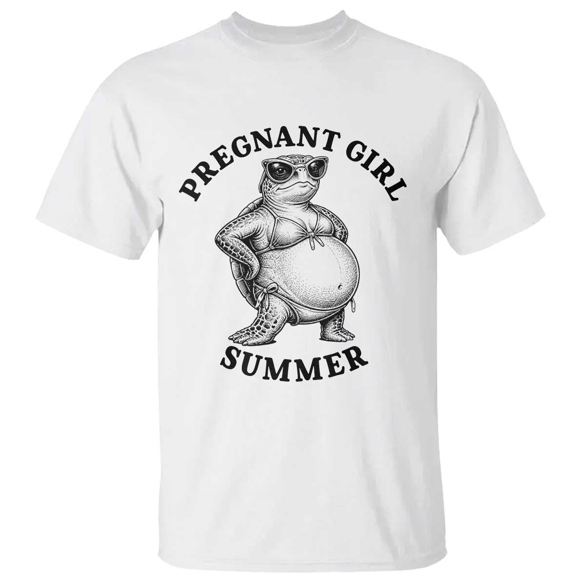 Funny Pregnant Girl Summer Turtle T Shirt Cute Stipple Maternity Bikini Sea Turtle Beach