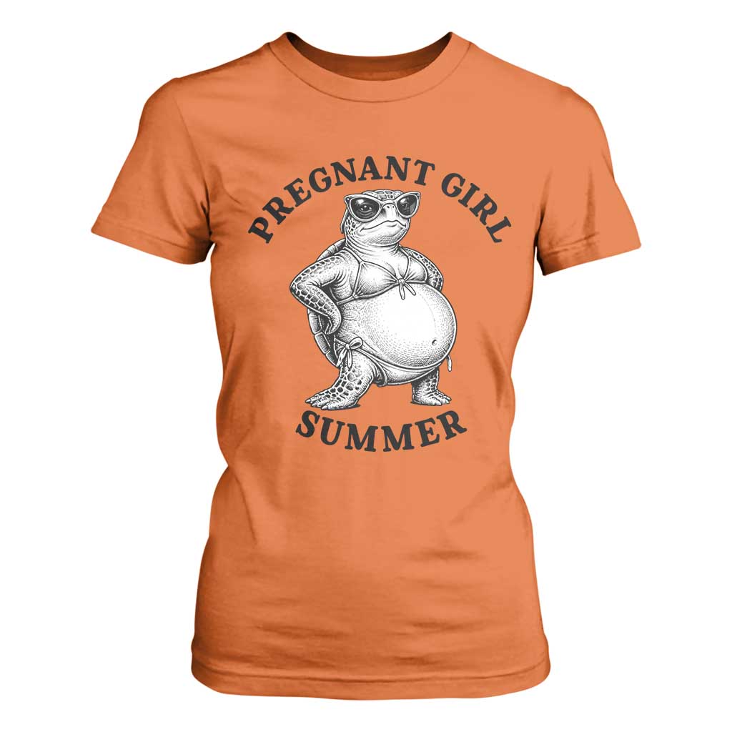 Funny Pregnant Girl Summer Turtle T Shirt For Women Cute Stipple Maternity Bikini Sea Turtle Beach