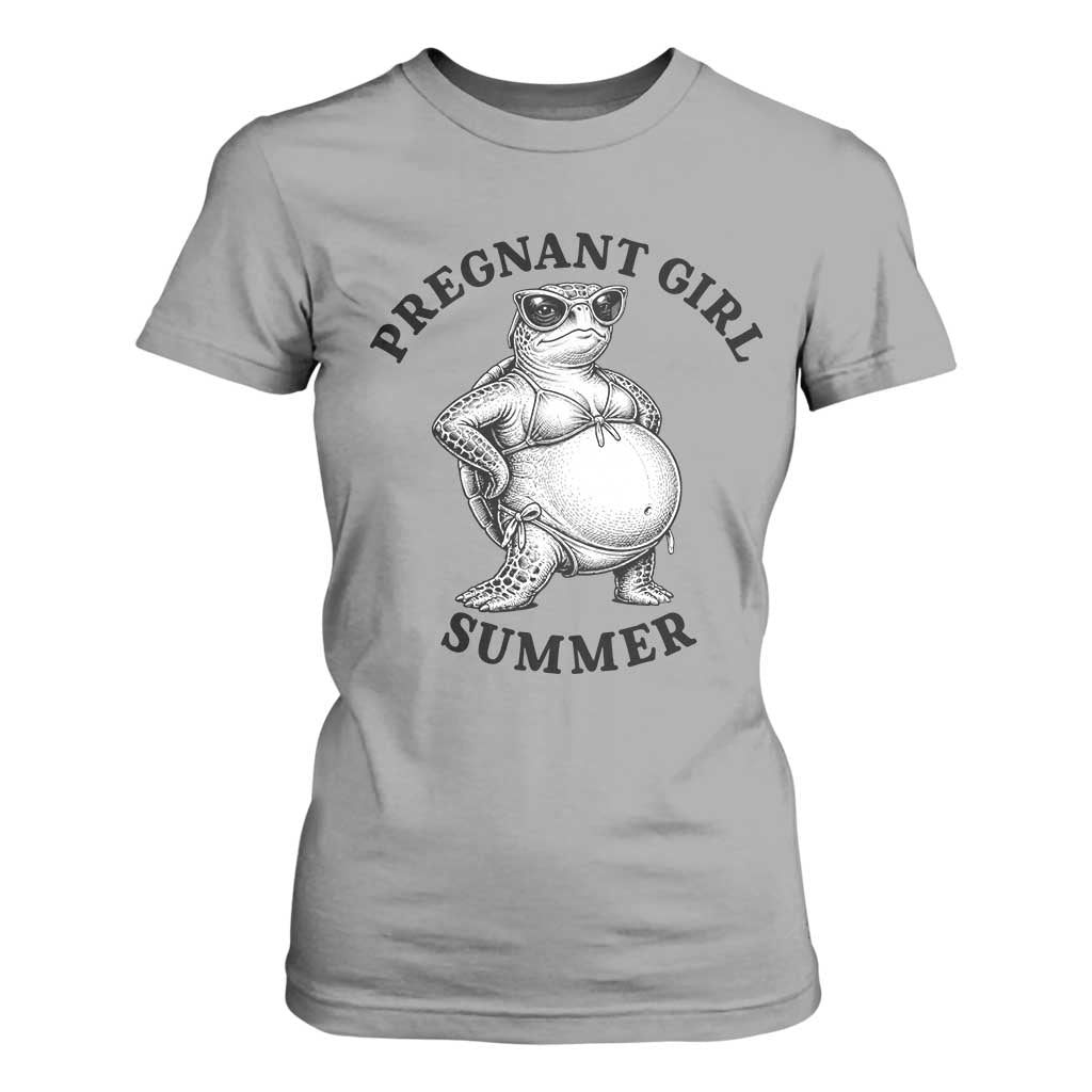 Funny Pregnant Girl Summer Turtle T Shirt For Women Cute Stipple Maternity Bikini Sea Turtle Beach