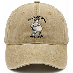 Funny Pregnant Girl Summer Turtle Washed Cotton Baseball Cap Cute Stipple Maternity Bikini Sea Turtle Beach