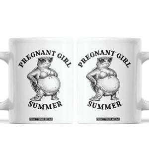 Funny Pregnant Girl Summer Turtle Coffee Mug Cute Stipple Maternity Bikini Sea Turtle Beach