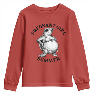 Funny Pregnant Girl Summer Turtle Youth Sweatshirt Cute Stipple Maternity Bikini Sea Turtle Beach