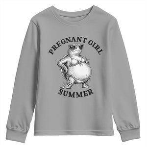 Funny Pregnant Girl Summer Turtle Youth Sweatshirt Cute Stipple Maternity Bikini Sea Turtle Beach
