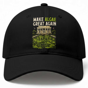 Make Algae Great Again Lincoln Memorial Reflecting Pool Graphic Baseball Cap Funny Washington DC Viral Swamp Meme