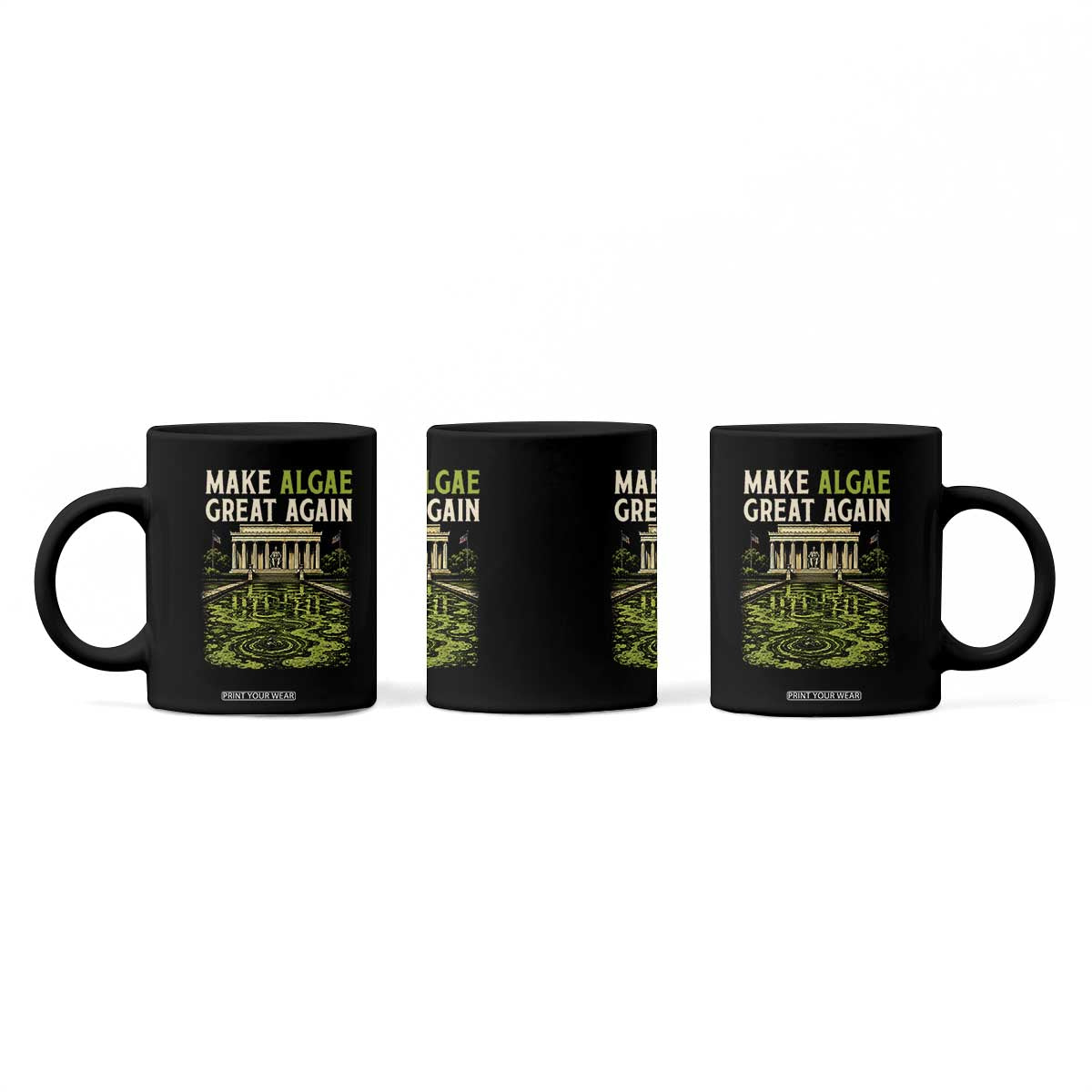 Make Algae Great Again Lincoln Memorial Reflecting Pool Graphic Coffee Mug Funny Washington DC Viral Swamp Meme