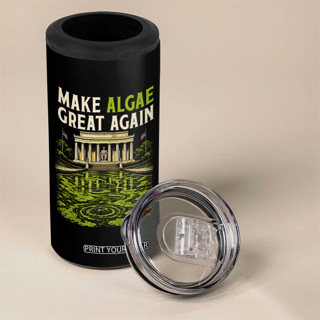 Make Algae Great Again Lincoln Memorial Reflecting Pool Graphic 4 in 1 Can Cooler Tumbler Funny Washington DC Viral Swamp Meme