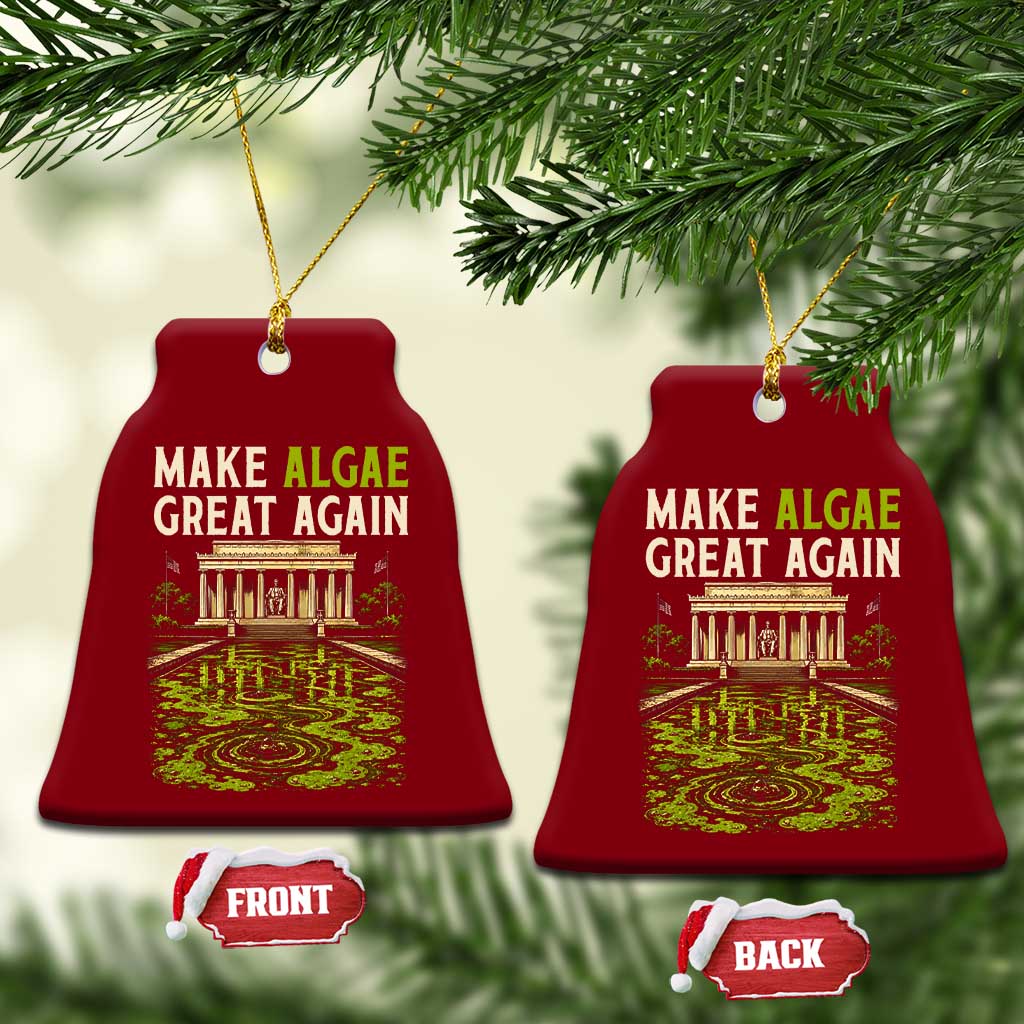 Make Algae Great Again Lincoln Memorial Reflecting Pool Graphic Ceramic Ornament Funny Washington DC Viral Swamp Meme