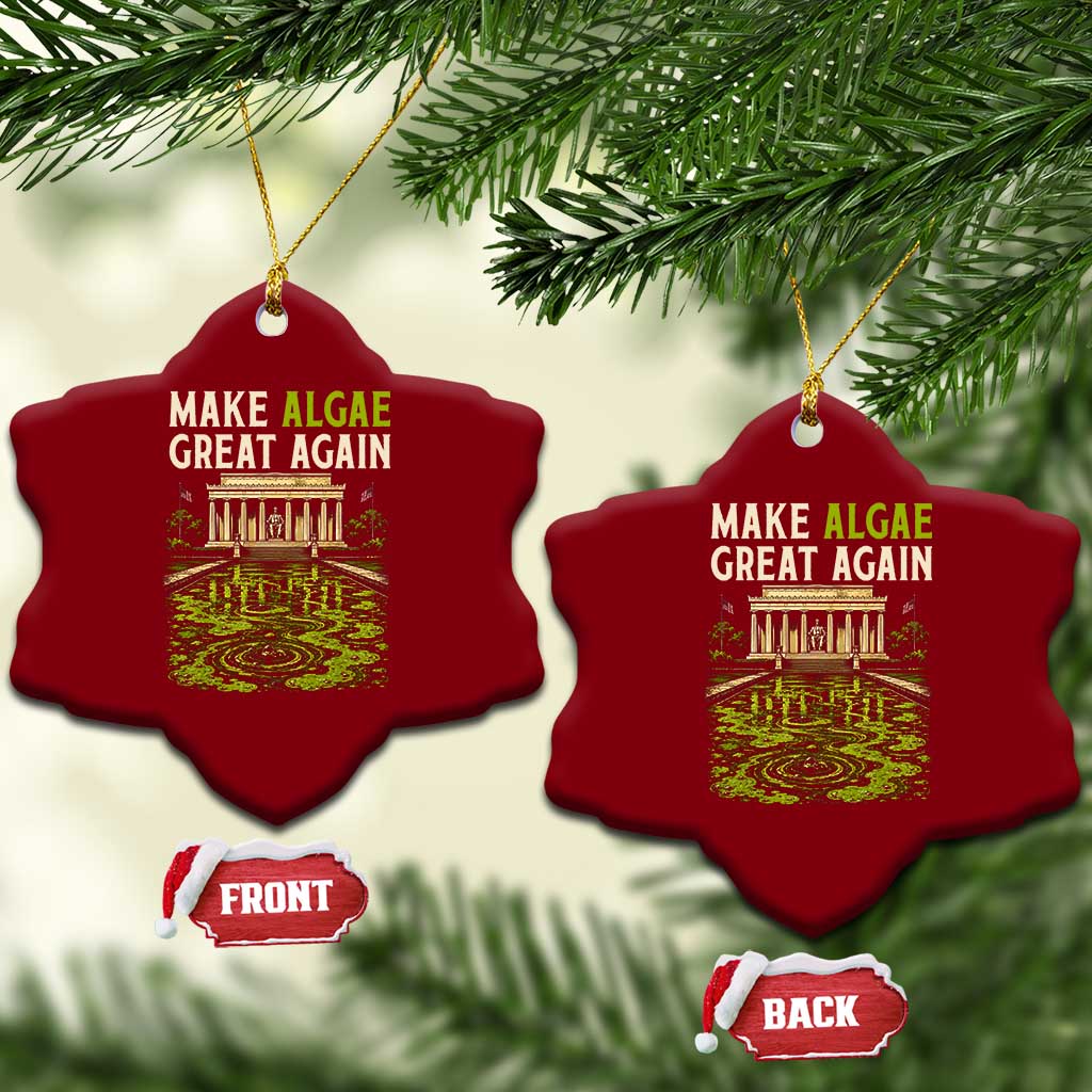 Make Algae Great Again Lincoln Memorial Reflecting Pool Graphic Ceramic Ornament Funny Washington DC Viral Swamp Meme